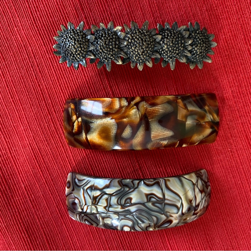 Elegant Brown and Black Hair Clips Set